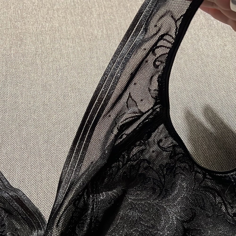 Wacoal | Size 34 | Black | Wireless Sheer Lace Bra | Flower & Dot Design | NWOT - Picture 4 of 6